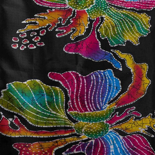 Black Vichitra Silk Printed Saree - Image 3