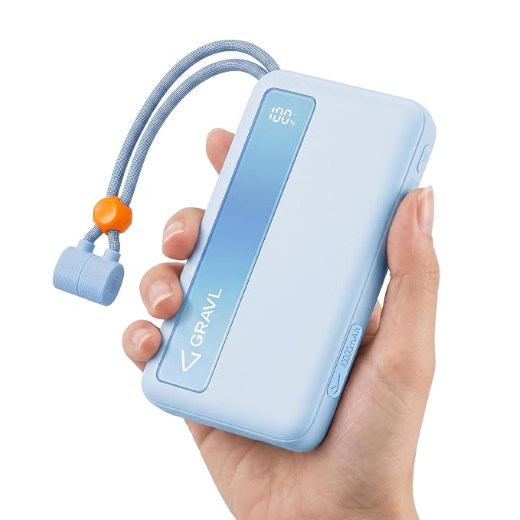 Portable 22.5W Fast Charge With Cable Large Cpacity Power Bank