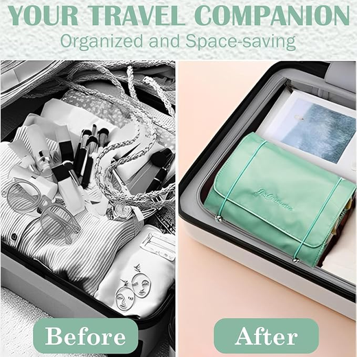 4 in 1 Hanging Roll - Up Foldable Toiletry Bag - Image 2